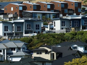 A general view of houses in the suburb of Woodridge, in Wellington, New Zealand.
